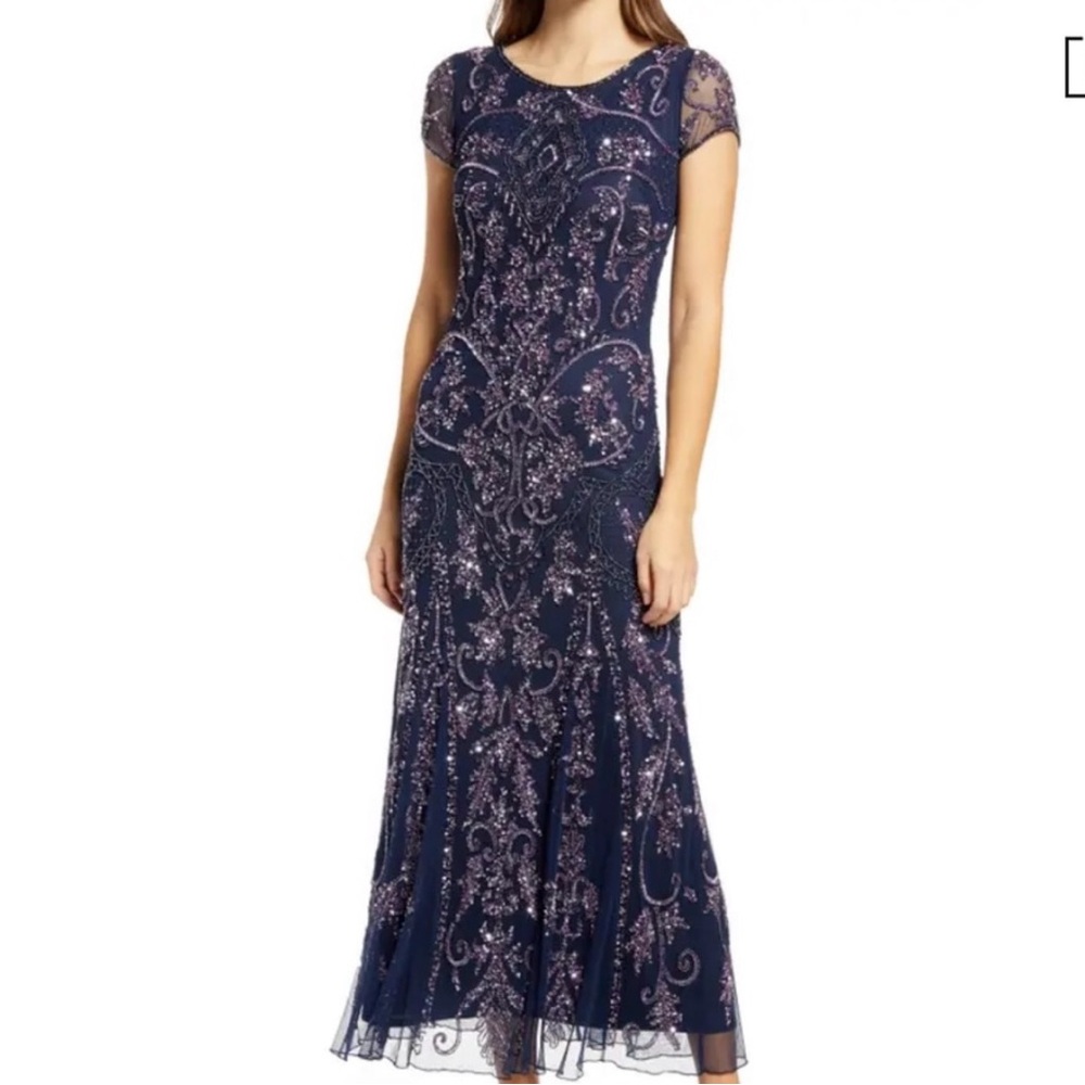 Pisarro Nights Beaded Evening Gown, Size 10